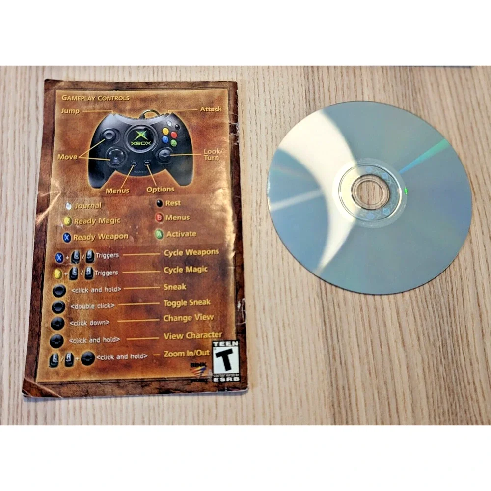 The Elder Scrolls III Morrowind Xbox Platinum Hits - Game, Box, & Manual (No Map